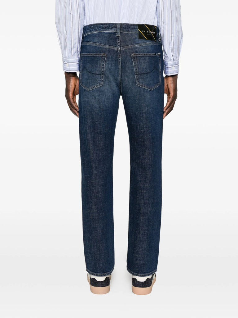 faded straight-leg jeans