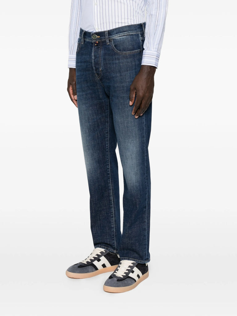 faded straight-leg jeans