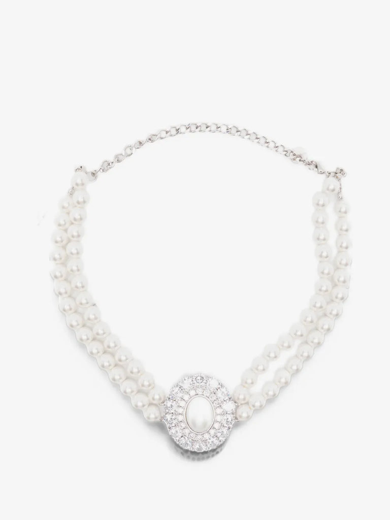 pearl crystal choker pearl
