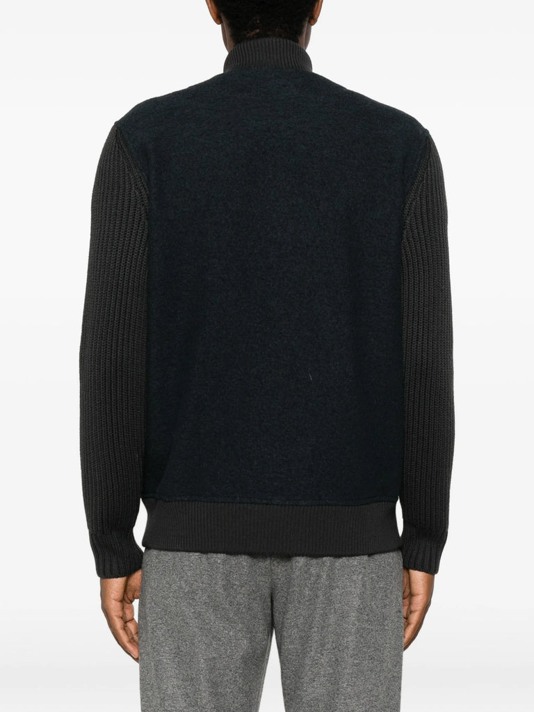 ribbed-knit panelled jacket