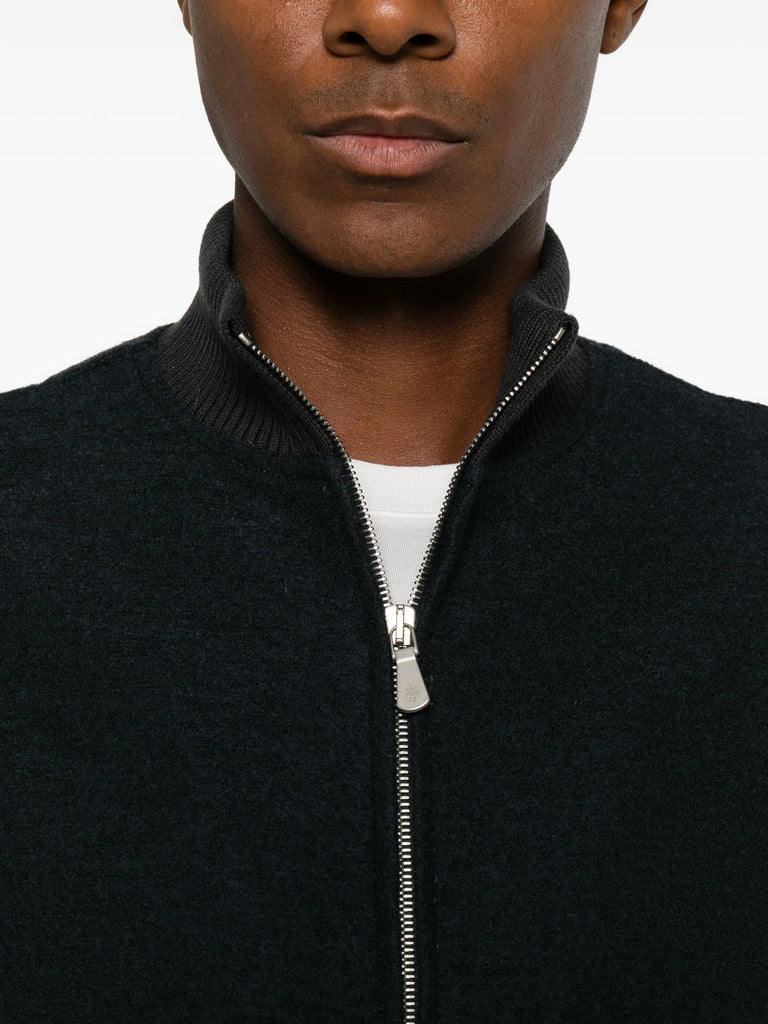 ribbed-knit panelled jacket