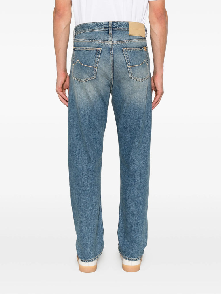 logo-patch straight-leg jeans
