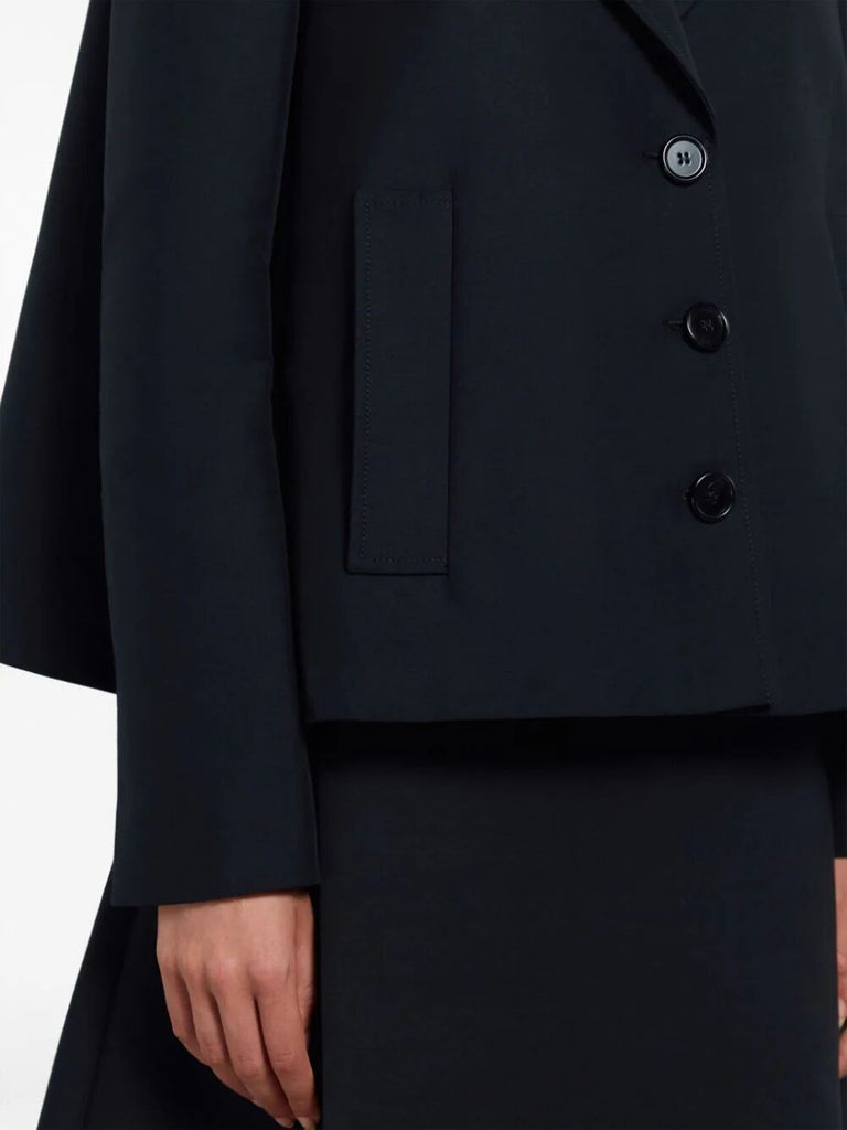 single-breasted cotton cropped blazer