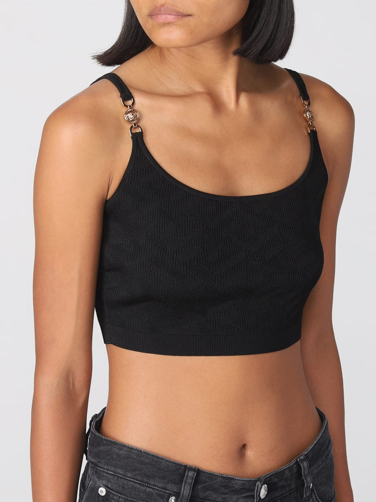 La Greca Medusa '95 knitted crop top