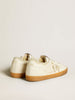 Super-Star in white nappa with suede star