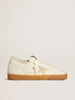 Super-Star in white nappa with suede star