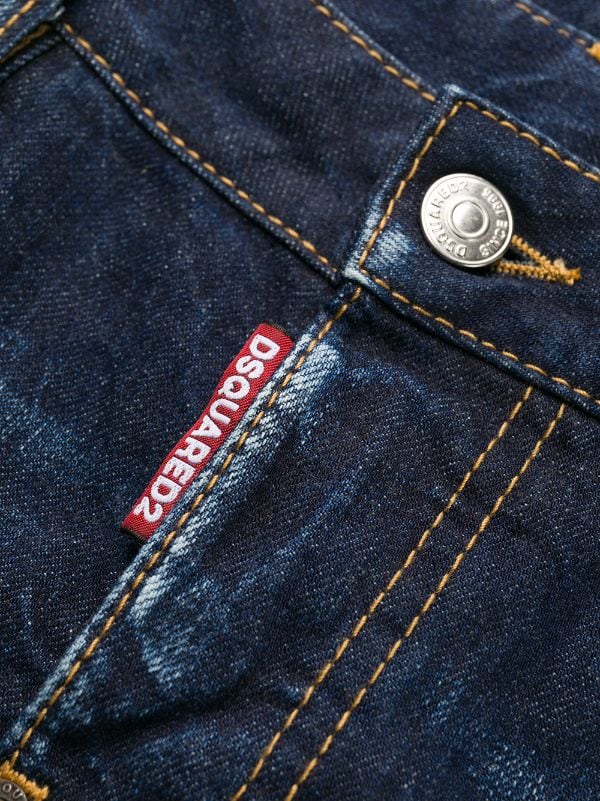 Cropped-Jeans aus Denim mit Logo-Tape