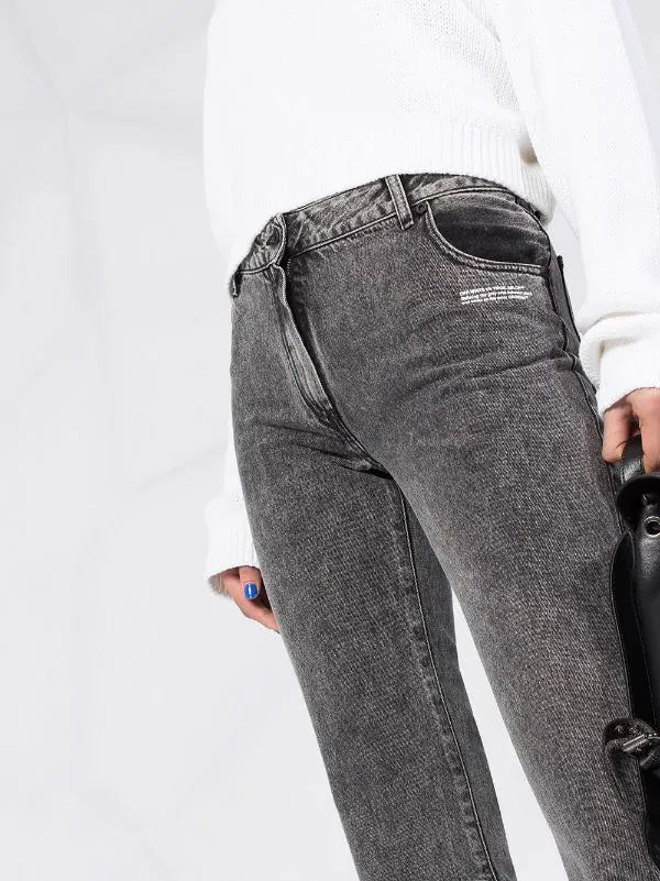 cropped leg mid-rise jeans