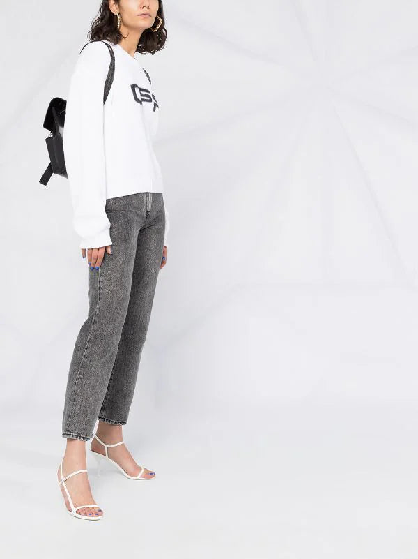 cropped leg mid-rise jeans
