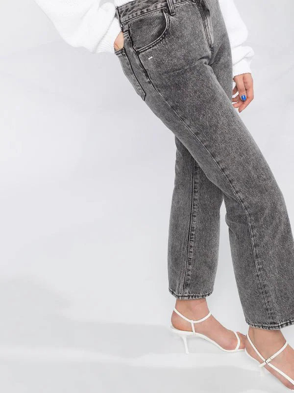 cropped leg mid-rise jeans