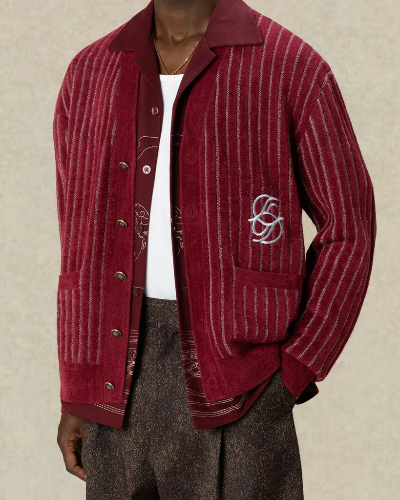 Mirror monogram pinstripe cardigan