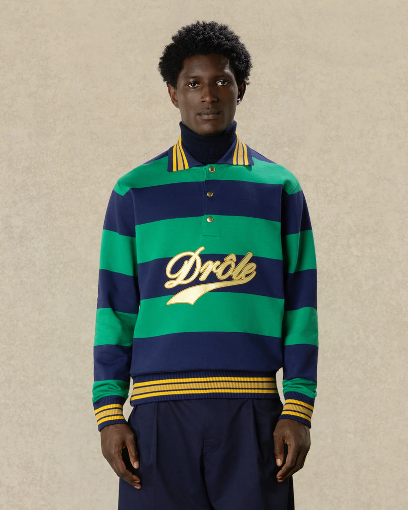 striped logo-embroidered polo shirt