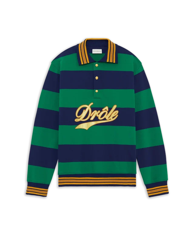 striped logo-embroidered polo shirt