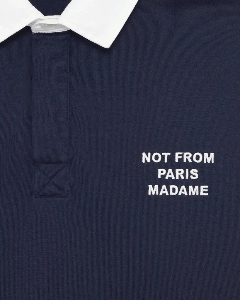 slogan-print long-sleeved polo shirt