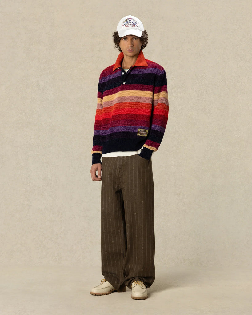 striped knit sweater