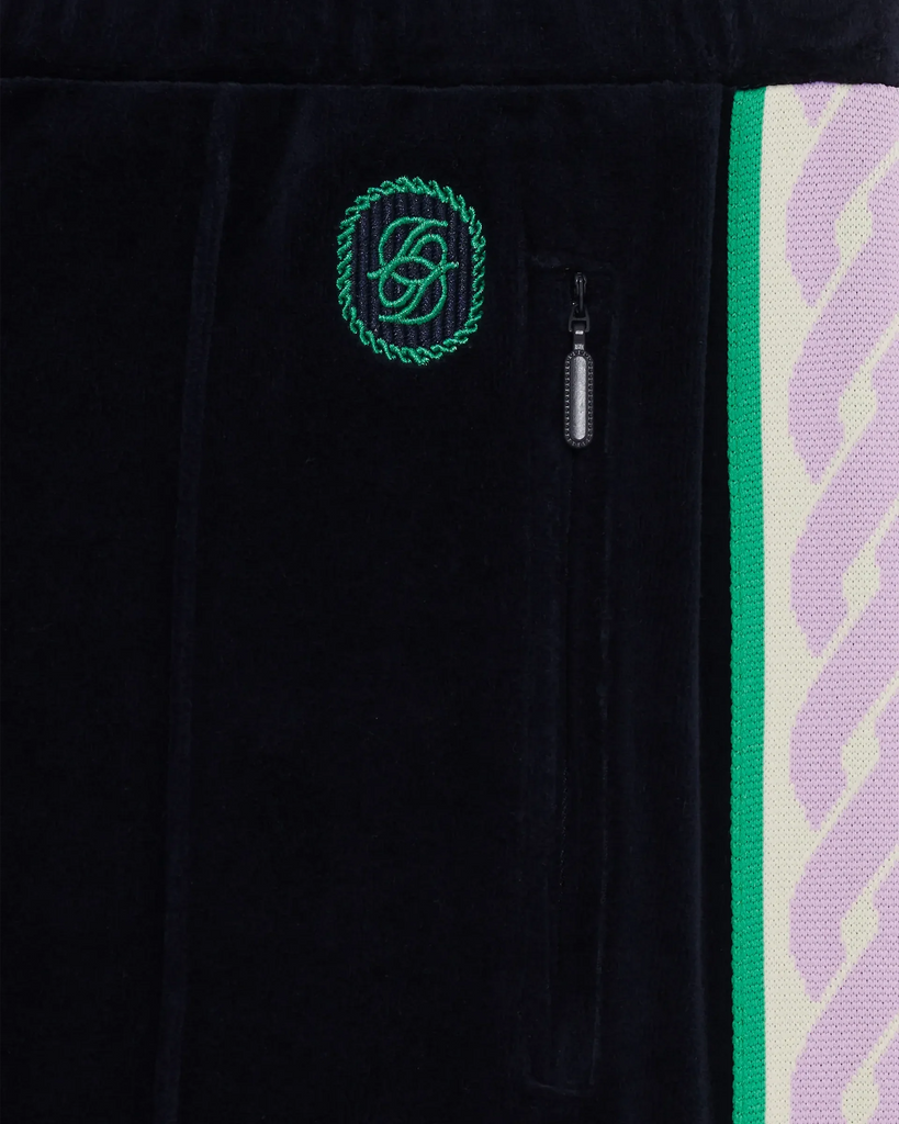 velvet side-stripe track pants