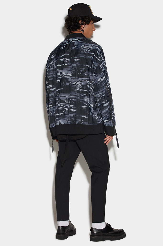 Graphic-print bomber jacket