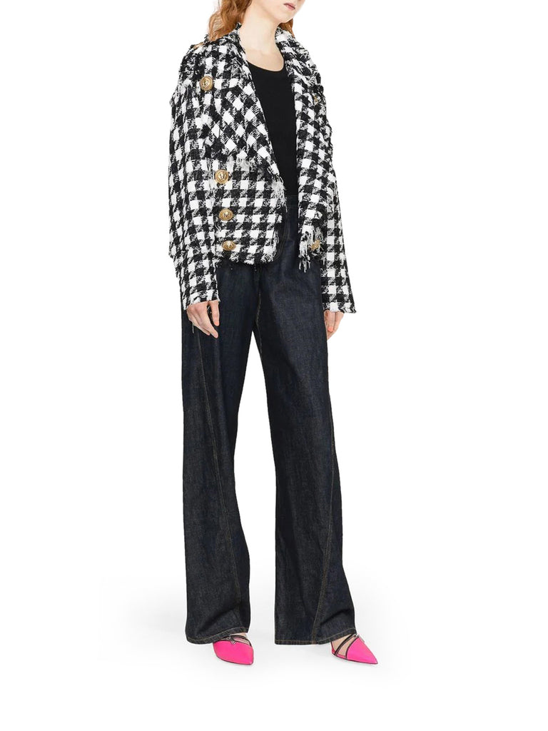 Frayed tweed jacket