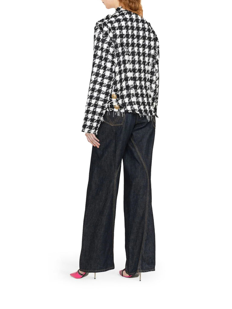 Frayed tweed jacket