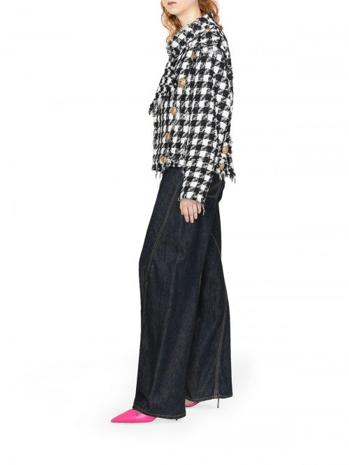 Frayed tweed jacket