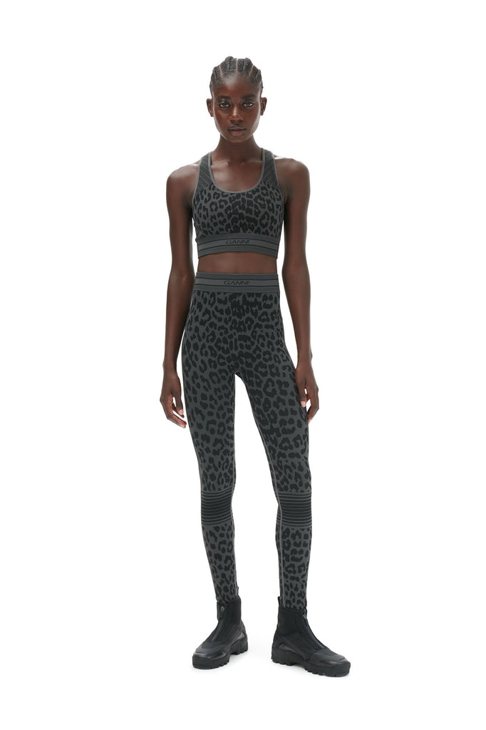 Leopard-print racerback bralette