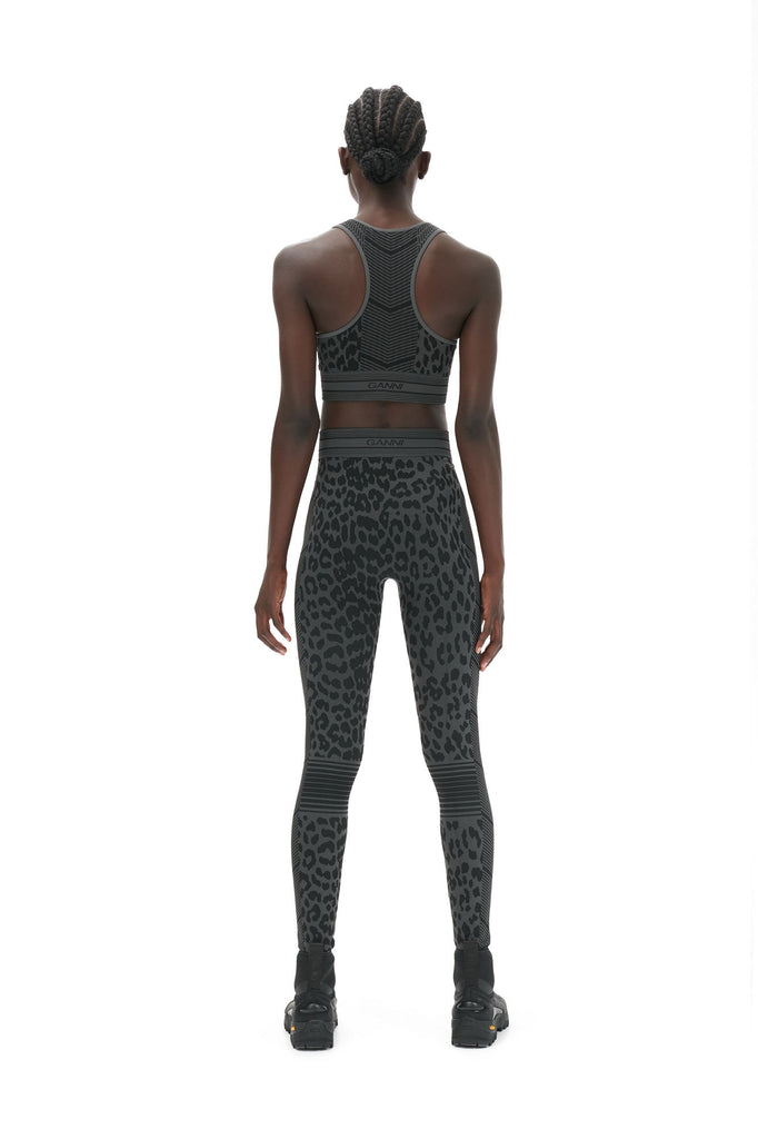 Leopard-print racerback bralette
