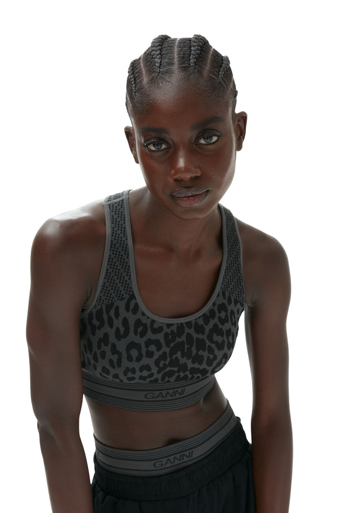 Leopard-print racerback bralette