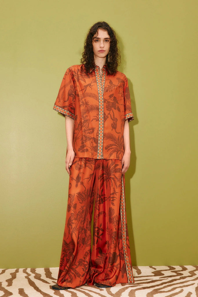 monkey dance silk shirt