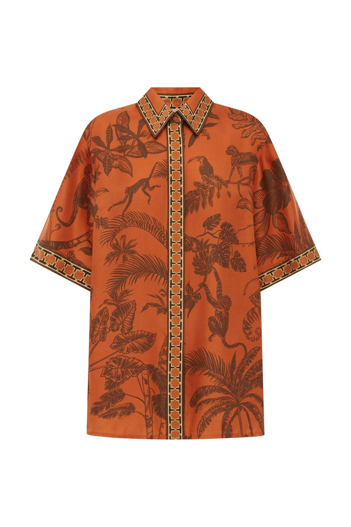 monkey dance silk shirt