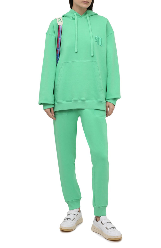 logo drawstring organic cotton hoodie