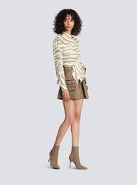 Animal-print tie-waist shirt