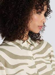 Animal-print tie-waist shirt