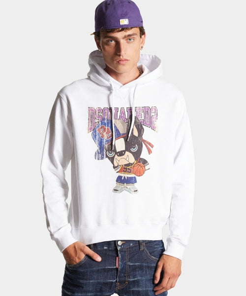 graphic-print cotton hoodie