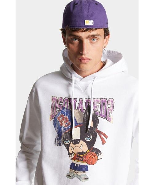 graphic-print cotton hoodie