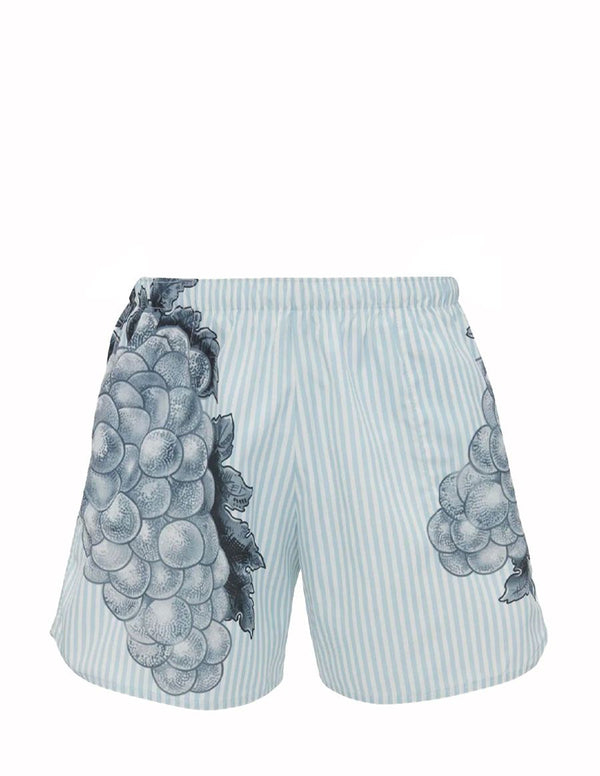 graphic-print striped swim shorts