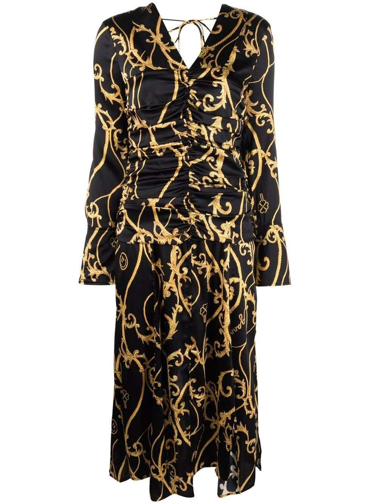 Baroque-print dress