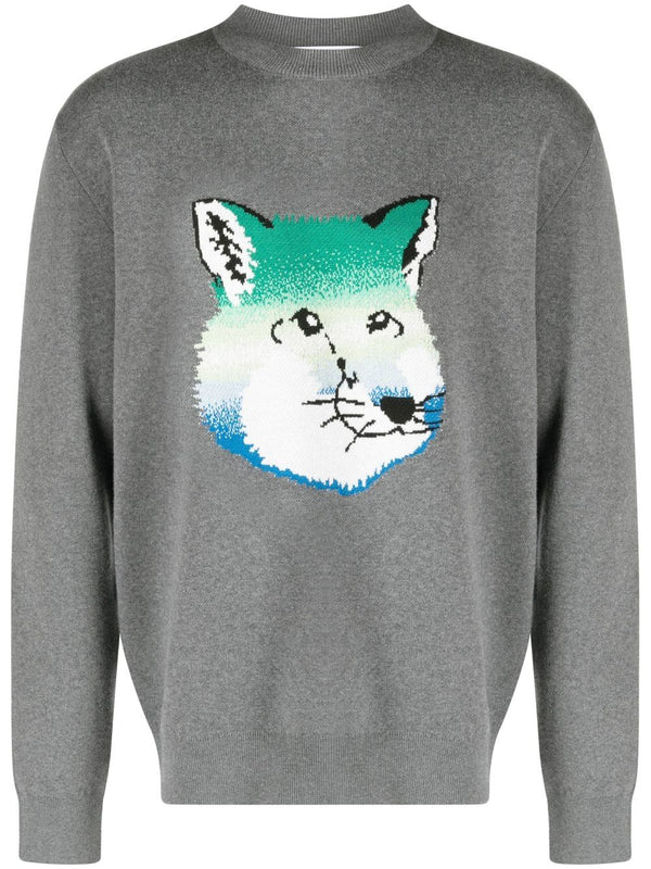 Maison Kitsuné Vibrant Fox Head intarsia pullover