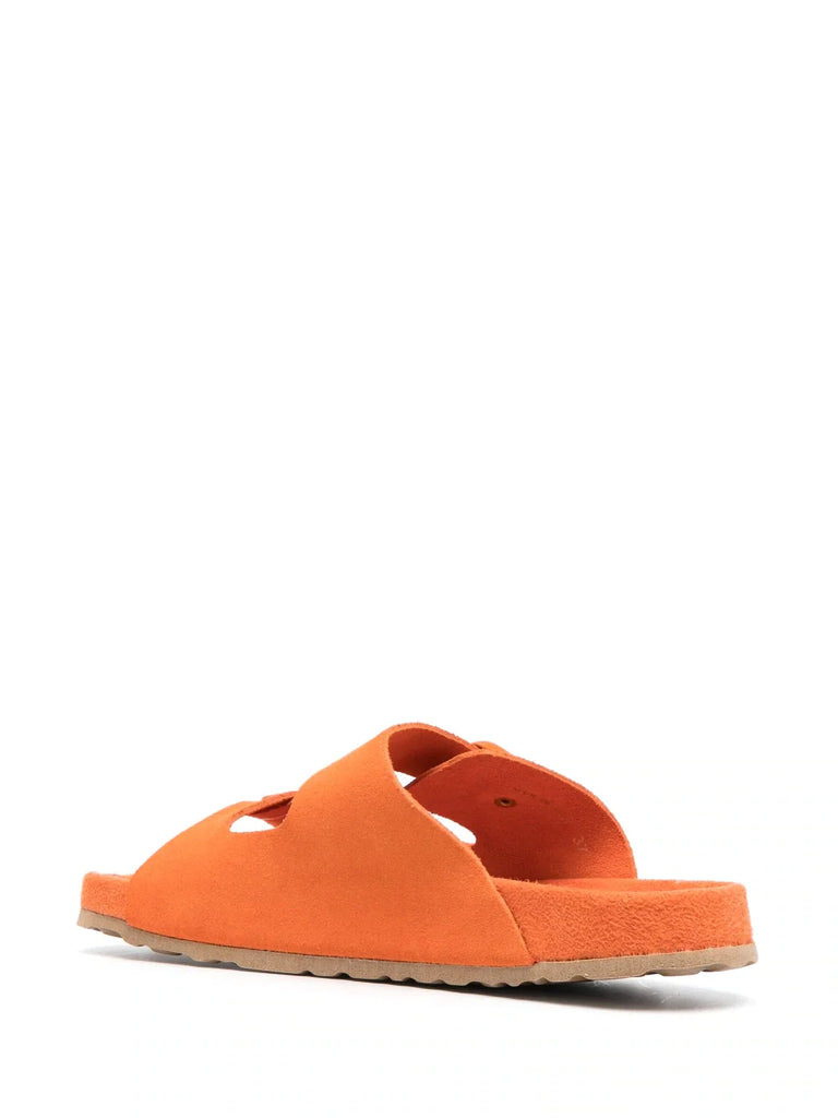 Manebi double-strap flat slides