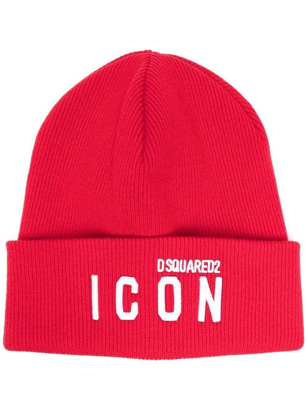 Icon logo-embroidered knitted beanie