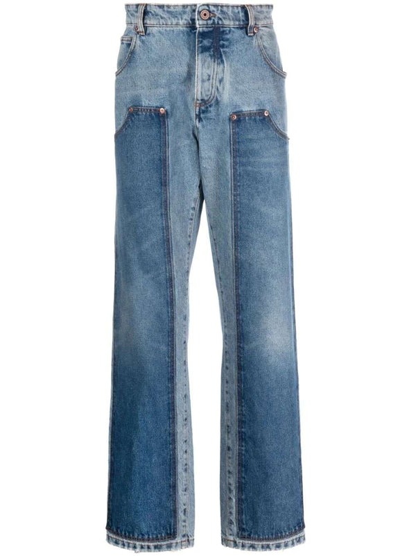 Hybrid panelled straight-leg Denim Jeans