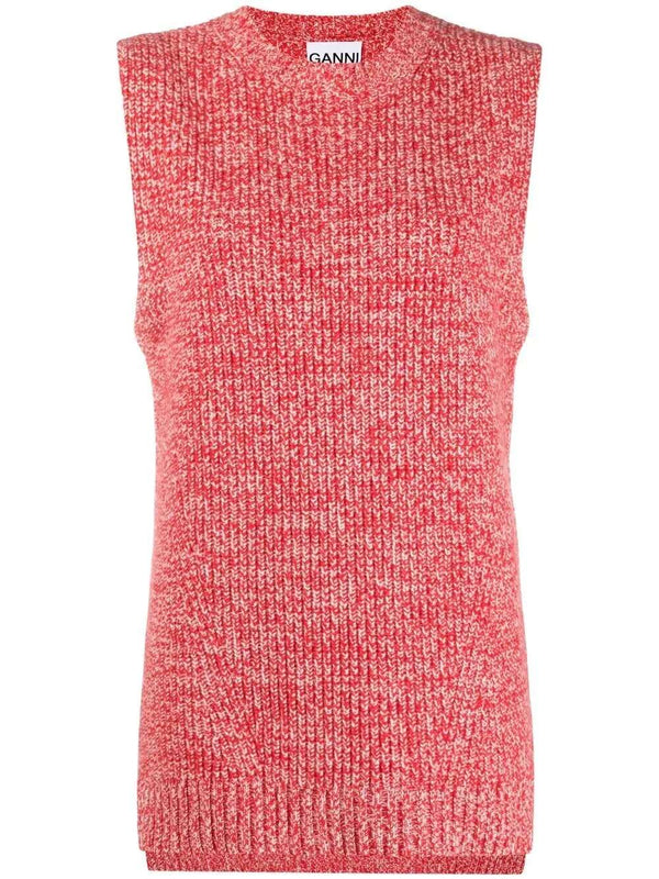 Marled knitted vest top