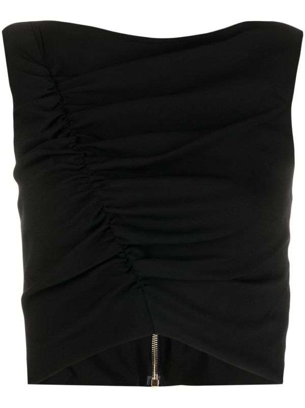 Gathered sleeveless top
