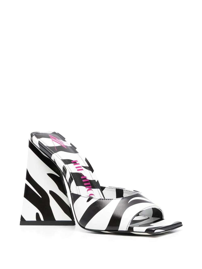 Devon 115mm zebra-print sandals