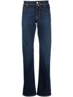 embroidered-logo straight-leg jeans