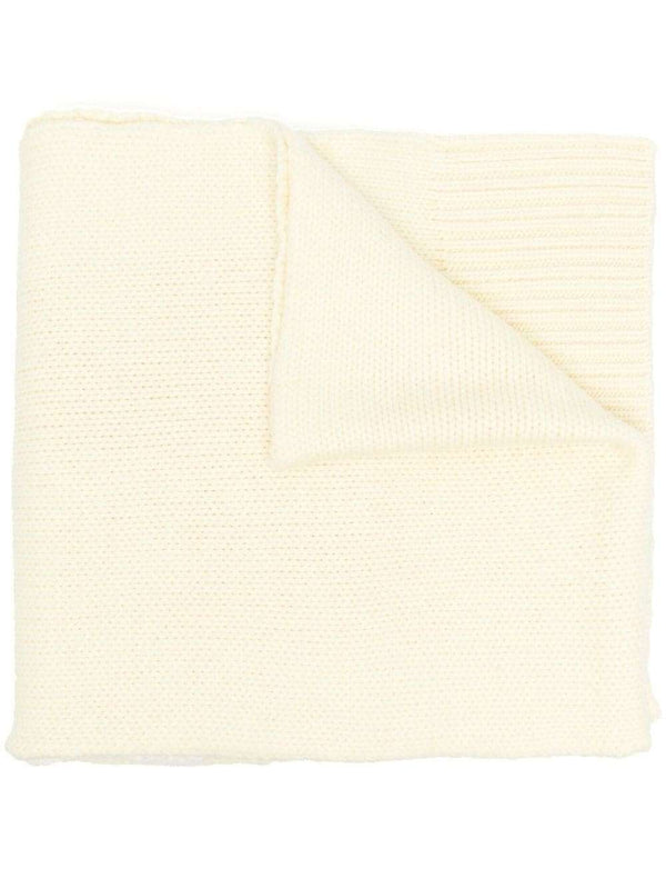 Intarsia-knit wool scarf