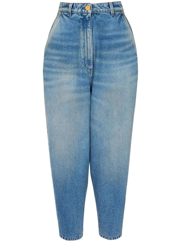 Balmain high-waisted tapered Denim Jeans by Balmain