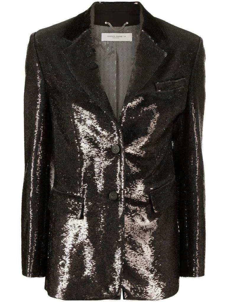 Single-breasted sequin blazer