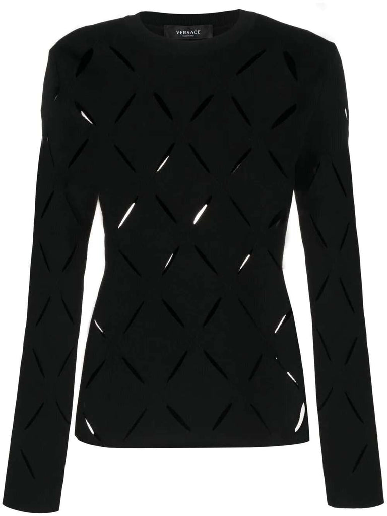 Cut-out knitted jumper