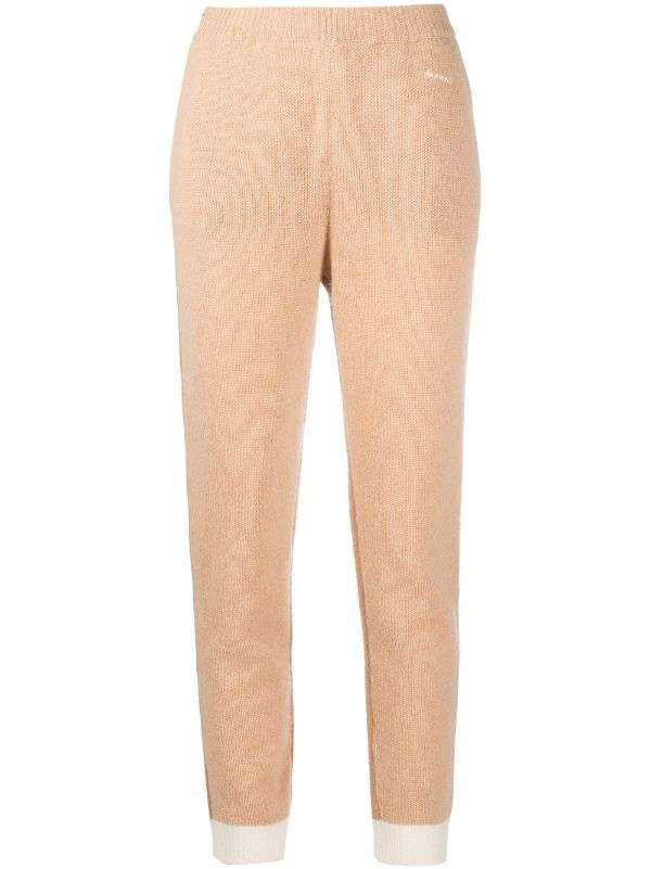 Ribbed-knit cashmere trousers