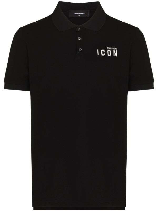 Icon-print polo shirt